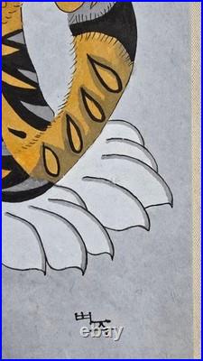 Korean Folk Art Hand Painting Tiger and Magpie K-pop Demon Hunters