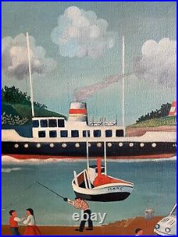 LORENZO PRATO Large Original Signed Folk Art Painting LISTED