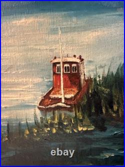 LOUISIANA Swamp Boat In Bayou Oil LANDSCAPE PAINTING SIGNED MYRA
