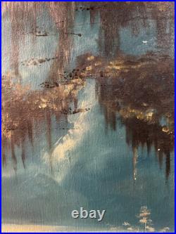 LOUISIANA Swamp Boat In Bayou Oil LANDSCAPE PAINTING SIGNED MYRA