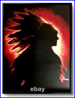 LOVELESS BLAZING SILHOUETTE original acrylic on canvas 11 X 14