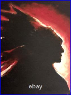 LOVELESS BLAZING SILHOUETTE original acrylic on canvas 11 X 14