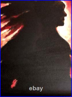 LOVELESS BLAZING SILHOUETTE original acrylic on canvas 11 X 14