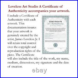 LOVELESS BLAZING SILHOUETTE original acrylic on canvas 11 X 14