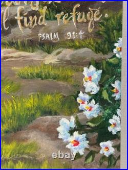 La San Lasan Original Bible Painting Psalm 914 God's Protection Under His Wings