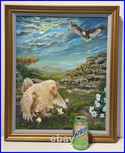 La San Lasan Original Bible Painting Psalm 914 God's Protection Under His Wings