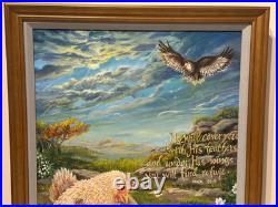 La San Lasan Original Bible Painting Psalm 914 God's Protection Under His Wings