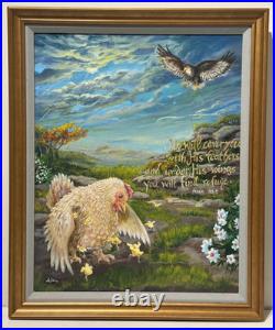 La San Lasan Original Bible Painting Psalm 914 God's Protection Under His Wings