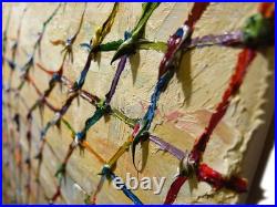 Landscape Oil? Painting Vintage Flowers? Art Signed Abstract Original Deco Garden