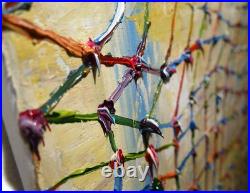 Landscape Oil? Painting Vintage Flowers? Art Signed Abstract Original Deco Garden