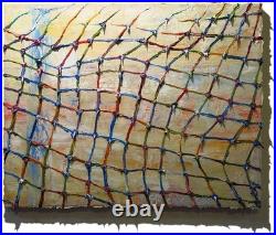 Landscape Oil? Painting Vintage Flowers? Art Signed Abstract Original Deco Garden