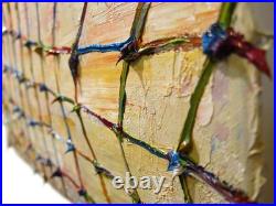 Landscape Oil? Painting Vintage Flowers? Art Signed Abstract Original Deco Garden
