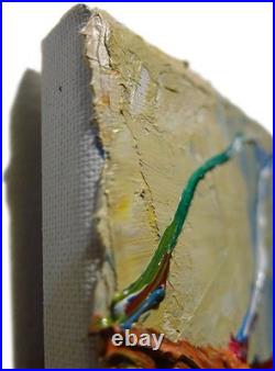 Landscape Oil? Painting Vintage Flowers? Art Signed Abstract Original Deco Garden