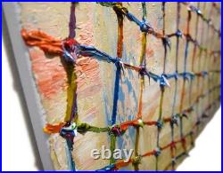 Landscape Oil? Painting Vintage Flowers? Art Signed Abstract Original Deco Garden