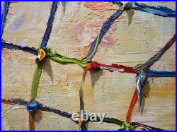 Landscape Oil? Painting Vintage Flowers? Art Signed Abstract Original Deco Garden