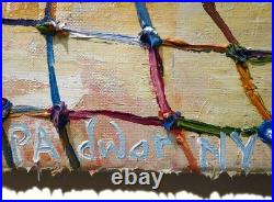 Landscape Oil? Painting Vintage Flowers? Art Signed Abstract Original Deco Garden