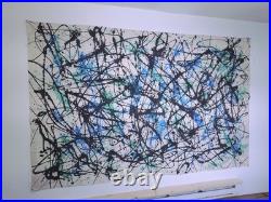 Large Abstract Painting Original Jackson Pollock Style GIGANTIC 8 1/2 FT Wide