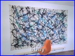 Large Abstract Painting Original Jackson Pollock Style GIGANTIC 8 1/2 FT Wide