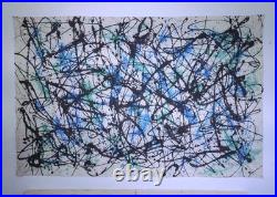Large Abstract Painting Original Jackson Pollock Style GIGANTIC 8 1/2 FT Wide