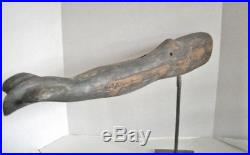 Large Antique American Folk Art Original Paint Hand Carved Wood Whale Maine