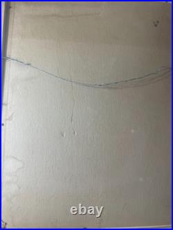 Large Folk Art Girl And Horse Scene Oil Painting- Framed