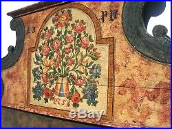 Large Hand Painted Folk Art Headboard Floral Rosemaling