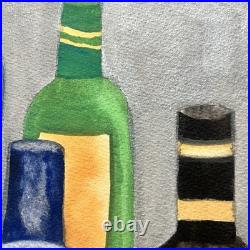 Large Original Bartender Portrait Painting Martini Bar Folk Art Signed 40x26