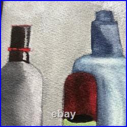 Large Original Bartender Portrait Painting Martini Bar Folk Art Signed 40x26