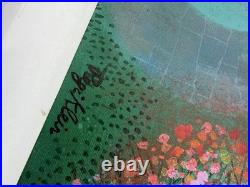 Large Original Folk Art Painting Signed M Klein 33x39 Framed House