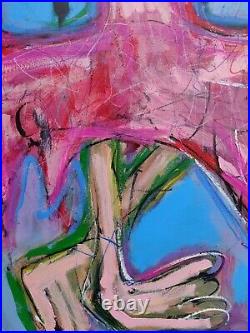 Large Outsider Art Folk Art Original Acrylic Painting Art Brut One of kind