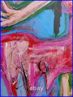 Large Outsider Art Folk Art Original Acrylic Painting Art Brut One of kind