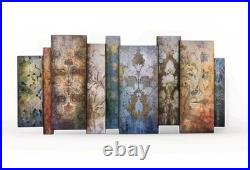 Large Wall Art Offset Antique Wallpaper Panels Faded Memory Mural Home Décor