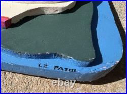 Larry Pazol Contemporary Michigan Folk Art Sculpture Painting Cut Out 31 x 22