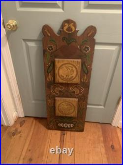 Late 18th Century Folk Art style Pennsylvania Dutch Painting in Wood Fraktur