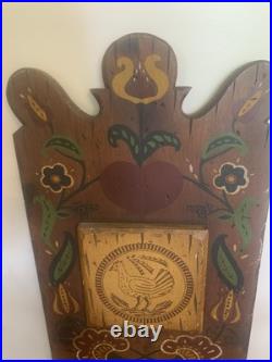 Late 18th Century Folk Art style Pennsylvania Dutch Painting in Wood Fraktur