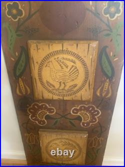 Late 18th Century Folk Art style Pennsylvania Dutch Painting in Wood Fraktur