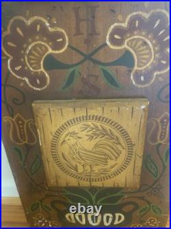 Late 18th Century Folk Art style Pennsylvania Dutch Painting in Wood Fraktur