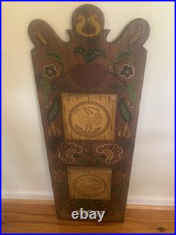 Late 18th Century Folk Art style Pennsylvania Dutch Painting in Wood Fraktur