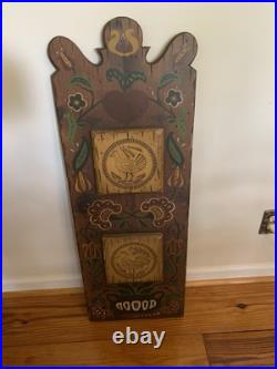 Late 18th Century Folk Art style Pennsylvania Dutch Painting in Wood Fraktur