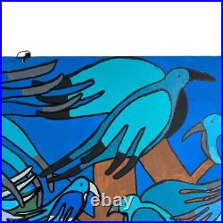 Latin Folk Art Original Painting Abstract Birds Naive Outsider Signed Pizano 24 Latin Folk Art Original Painting Abstract Birds Naive Outsider Signed Pizano 24
