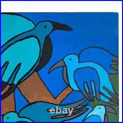 Latin Folk Art Original Painting Abstract Birds Naive Outsider Signed Pizano 24 Latin Folk Art Original Painting Abstract Birds Naive Outsider Signed Pizano 24