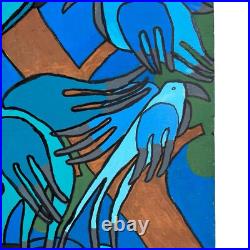 Latin Folk Art Original Painting Abstract Birds Naive Outsider Signed Pizano 24 Latin Folk Art Original Painting Abstract Birds Naive Outsider Signed Pizano 24