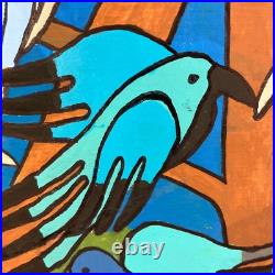Latin Folk Art Original Painting Abstract Birds Naive Outsider Signed Pizano 24 Latin Folk Art Original Painting Abstract Birds Naive Outsider Signed Pizano 24