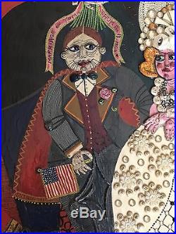 Listed Sita Gomez De Kanelba P T. Barnum CIRCUS FREAK SHOW Folk Art Painting