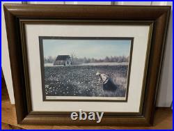 Little Cotton Picker Framed Painting Signed by Elloween Matthews 17.5x14.5