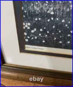 Little Cotton Picker Framed Painting Signed by Elloween Matthews 17.5x14.5