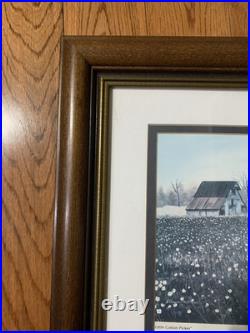 Little Cotton Picker Framed Painting Signed by Elloween Matthews 17.5x14.5