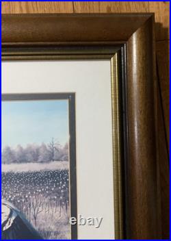 Little Cotton Picker Framed Painting Signed by Elloween Matthews 17.5x14.5
