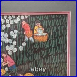 Liu Feng Tao (Attr.) Gouache on Paper Chinese Folk Art Painting, Signed 22x27