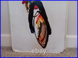 MICHAEL BANKS Outsider FOLK ART PAINTING 17 x 23 ALABAMA Bike Bicycle